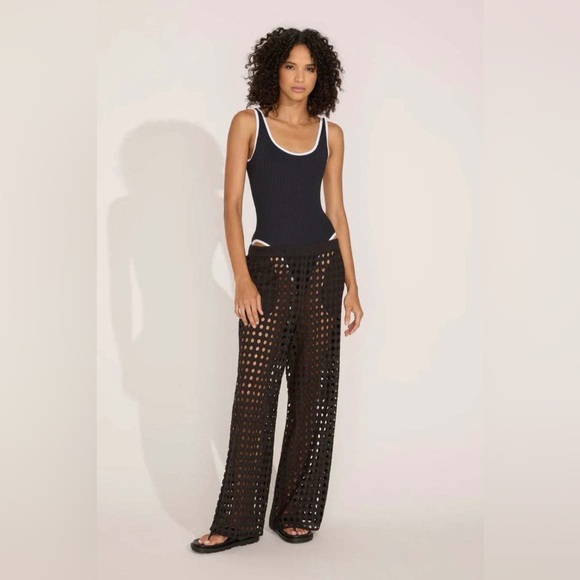 NWT Solid & Striped Eyelet Delaney Pant Noir Sz XL